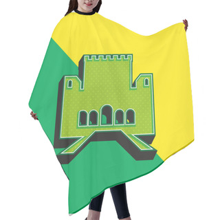 Personality  Alhambra Green And Yellow Modern 3d Vector Icon Logo Hair Cutting Cape