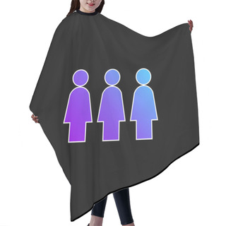 Personality  Activism Blue Gradient Vector Icon Hair Cutting Cape