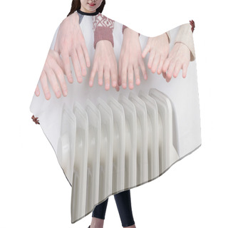 Personality  Family Warming Up Hands Over Electric Heater Hair Cutting Cape