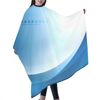 Personality  Blue Smooth Wave Template Hair Cutting Cape