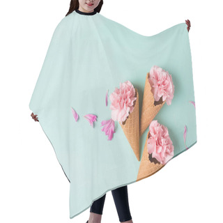 Personality  Pink Flowers In Waffle Cones Hair Cutting Cape
