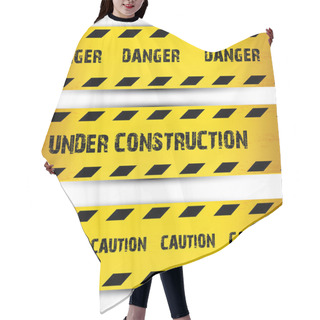 Personality  Yellow Security Warning Tapes Set Caution Hair Cutting Cape
