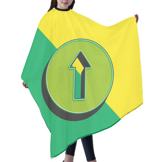 Personality  Ahead Green And Yellow Modern 3d Vector Icon Logo Hair Cutting Cape