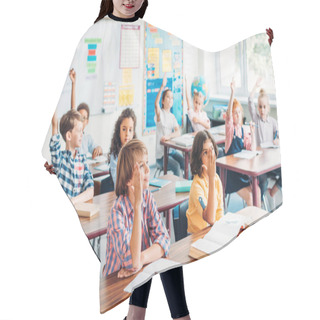 Personality  Kids Raising Hands In Class Hair Cutting Cape