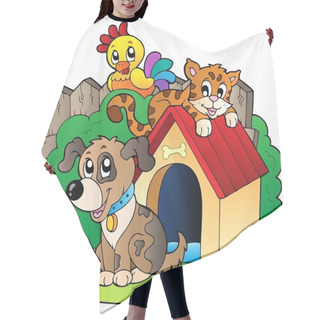 Personality  Three Domestic Animals Hair Cutting Cape
