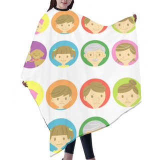 Personality  Family,happy And Sad Faces Hair Cutting Cape