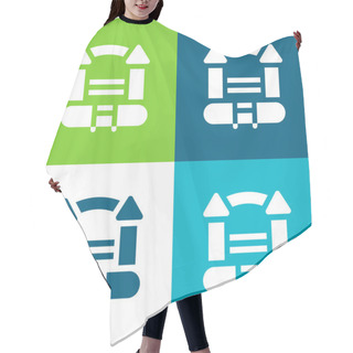 Personality  Bouncy Castle Flat Four Color Minimal Icon Set Hair Cutting Cape