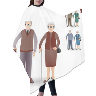 Personality  Handsome Old Man And Woman Hair Cutting Cape
