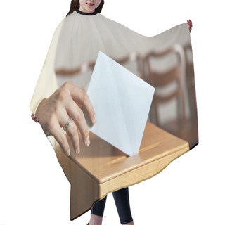 Personality  Woman In Voting Booth Hair Cutting Cape