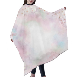 Personality  Cherry Blossom Flower Oil Painting Hair Cutting Cape