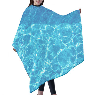 Personality  Water Background. Blue Ripped Swimming Pool Water, Sun Reflections Hair Cutting Cape