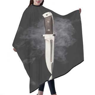 Personality  Hunting Knife With Smoke On A Black Background Hair Cutting Cape