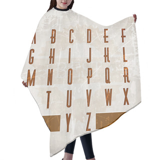 Personality  Vector Alphabet Vintage Style. Hair Cutting Cape