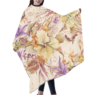 Personality  Seamless Pattern Of Bouquet With Campanula Hair Cutting Cape