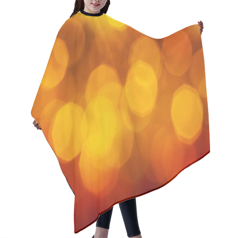 Personality  Big Dark Red,yellow, Brown Shimmering Xmas Lights Hair Cutting Cape
