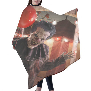 Personality  Very Eagerly Inviting Clown Welcoming You To The Circus Entrance .3d Rendering Hair Cutting Cape