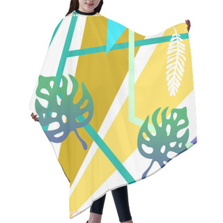 Personality  Geometric Print With Tropical Motifs. Hair Cutting Cape