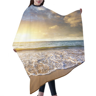 Personality  Ocean Landscape On The Beach Hair Cutting Cape