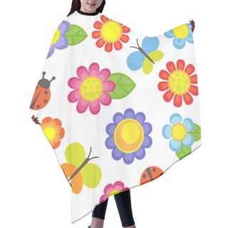 Personality  Set Of Flowers Hair Cutting Cape