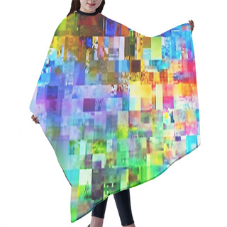 Personality  Digital TV Glitch On Television Screen Hair Cutting Cape
