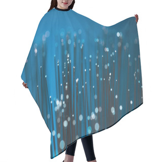 Personality  Selective Focus Of Blue Fiber Optics Texture Background Hair Cutting Cape