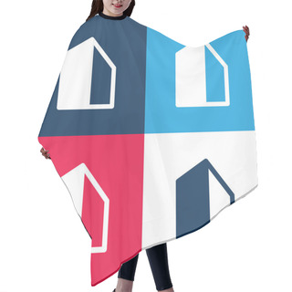 Personality  Big Building Blue And Red Four Color Minimal Icon Set Hair Cutting Cape