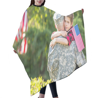 Personality  Happy Reunion Of Soldier With Family Hair Cutting Cape