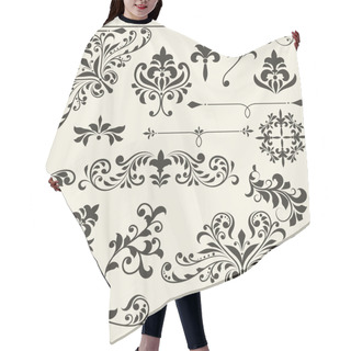 Personality  Vector Vintage Floral Design Elements Hair Cutting Cape