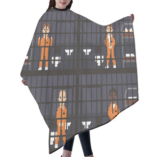 Personality  Pixel Art Prison Hair Cutting Cape