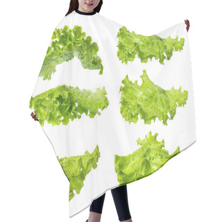 Personality  Lettuce Salad Isolated On White Background Hair Cutting Cape