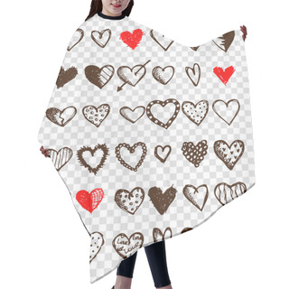 Personality  Set Of Valentine Hearts For Your Design Hair Cutting Cape