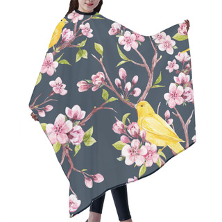 Personality  Watercolor Spring Floral Pattern Hair Cutting Cape