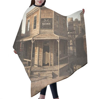 Personality  Western Town Saloon With Various Businesses . 3d Rendering Hair Cutting Cape