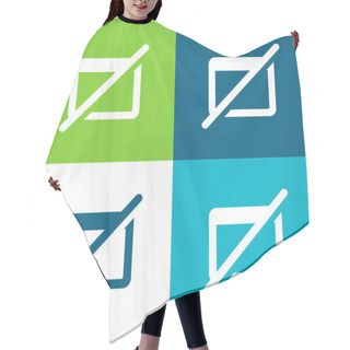 Personality  Blocked Flat Four Color Minimal Icon Set Hair Cutting Cape