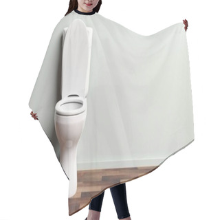 Personality  3d Rendering White Toilet Bowl Hair Cutting Cape