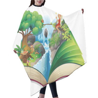 Personality  A Storybook With An Image Of Nature And A Fairy Hair Cutting Cape