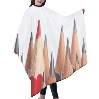 Personality  Red Pencil Standing Out From Crowd Hair Cutting Cape