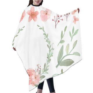 Personality  Set Of Flowers And Leaves Vector Hair Cutting Cape