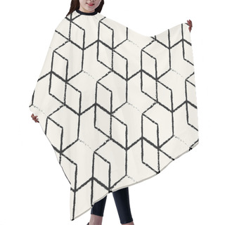Personality  Seamless Geometric Line Grid Vector Hexagon Pattern Hair Cutting Cape