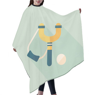 Personality  Slingshot Flat Icon With Long Shadow,eps10 Hair Cutting Cape