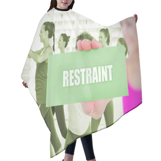 Personality  Fit Blonde Holding Card Saying Restraint Hair Cutting Cape