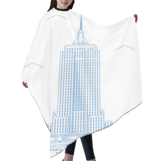Personality  Empire State Building Stylized, Freehand Design. New York City Skyscraper In Art Deco Style. Manhattan. Usa Hair Cutting Cape