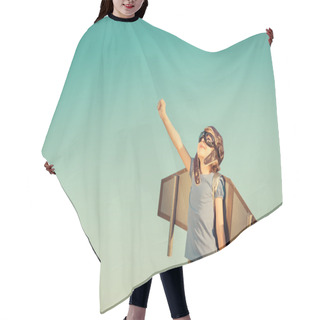 Personality  Happy Child Playing Outdoors Hair Cutting Cape