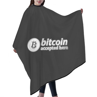 Personality  Bitcoin Accepted Here Logo Silver Plated Metallic Icon Hair Cutting Cape
