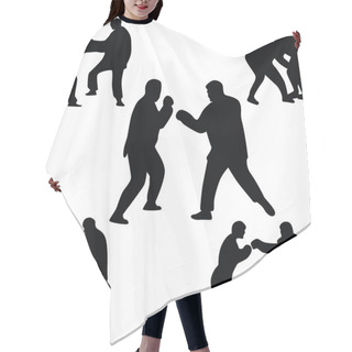Personality  Fighter Silhouette Vector Hair Cutting Cape