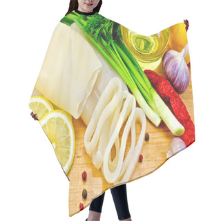 Personality  Squid With Vegetables And Oil Hair Cutting Cape