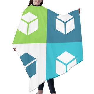 Personality  Block Flat Four Color Minimal Icon Set Hair Cutting Cape