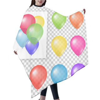 Personality  Set Of Party Balloons On Transparent Background. Hair Cutting Cape