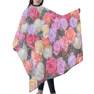 Personality  Beautiful Colorful Roses Hair Cutting Cape