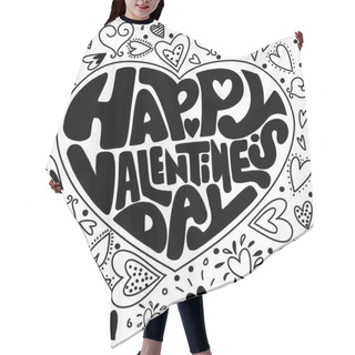 Personality  Happy Valentines Day Card, Typography, Background With Hearts Hair Cutting Cape